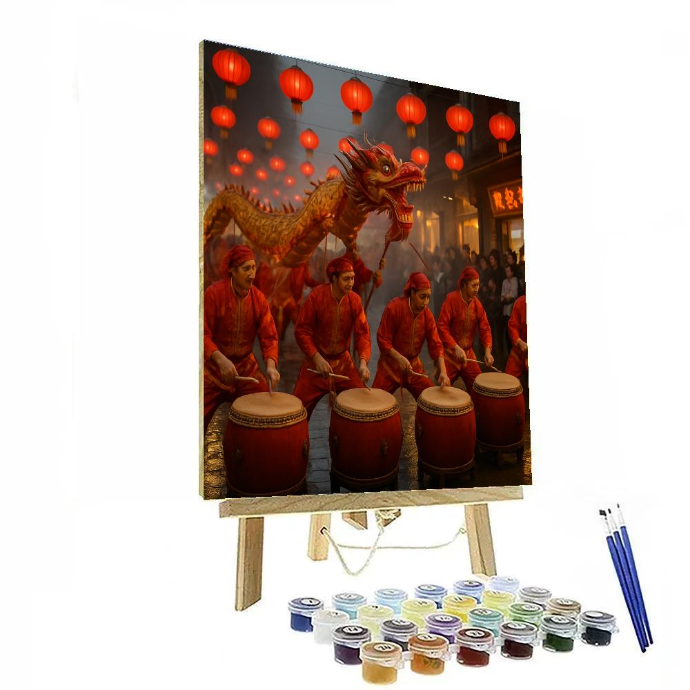 Lunar New Year Dragon Dance painting number kit