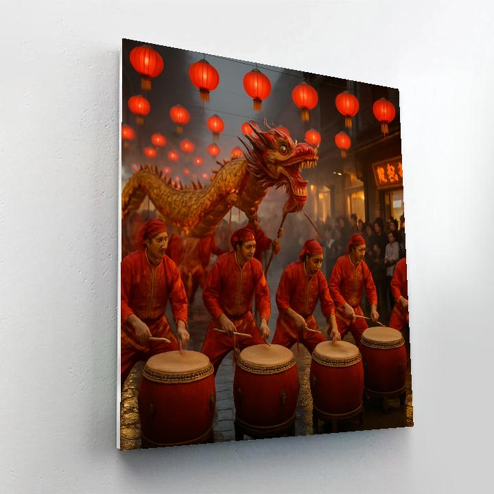 Lunar New Year Dragon Dance painting number kit