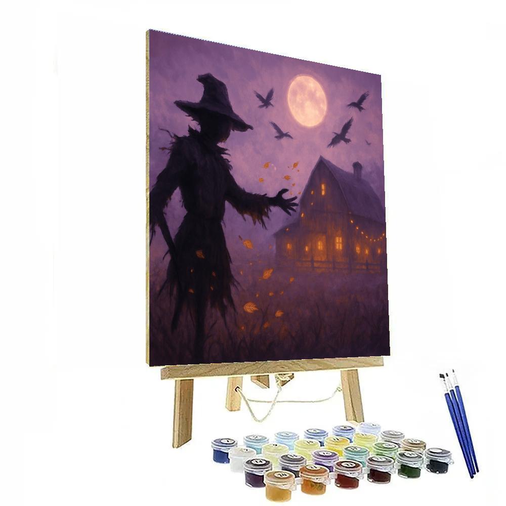 Twilight Scarecrow Vigil Number painting