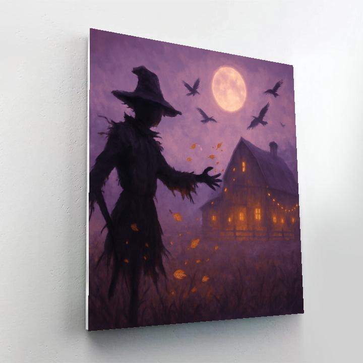 Twilight Scarecrow Vigil Number painting