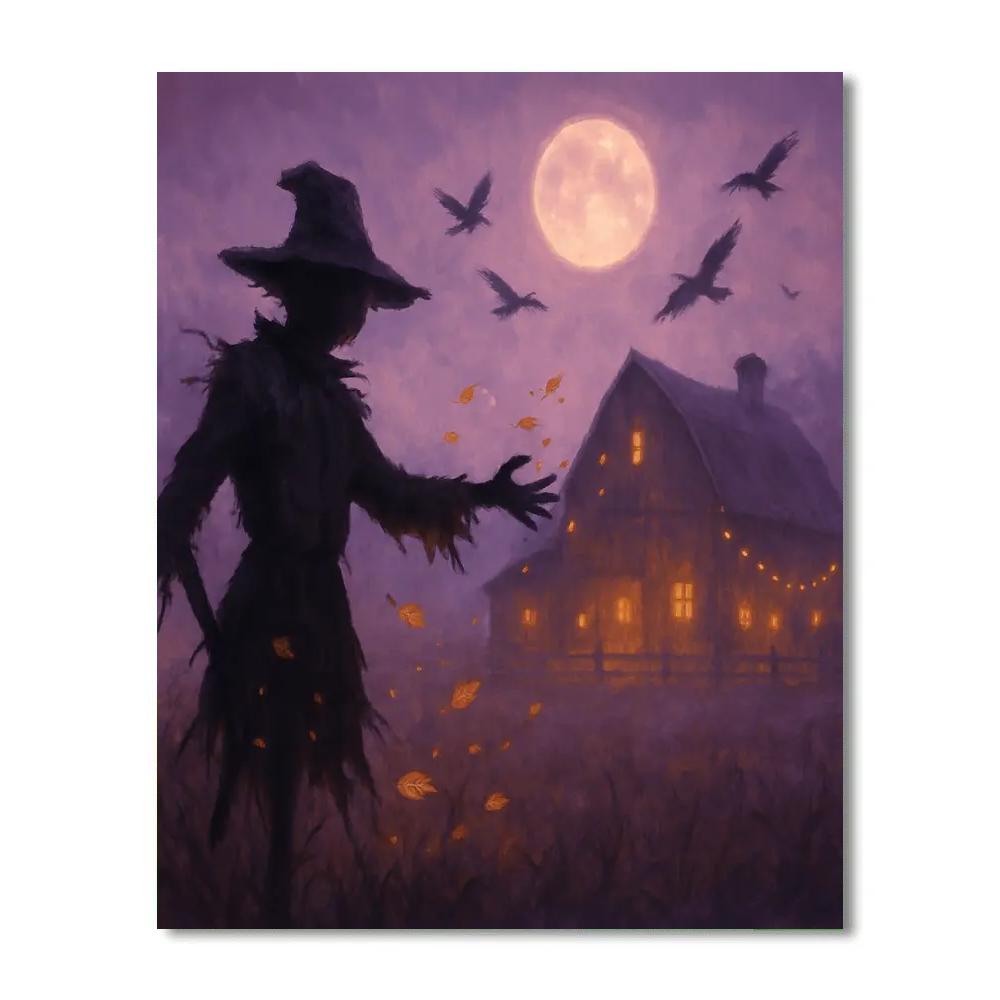 Twilight Scarecrow Vigil Number painting