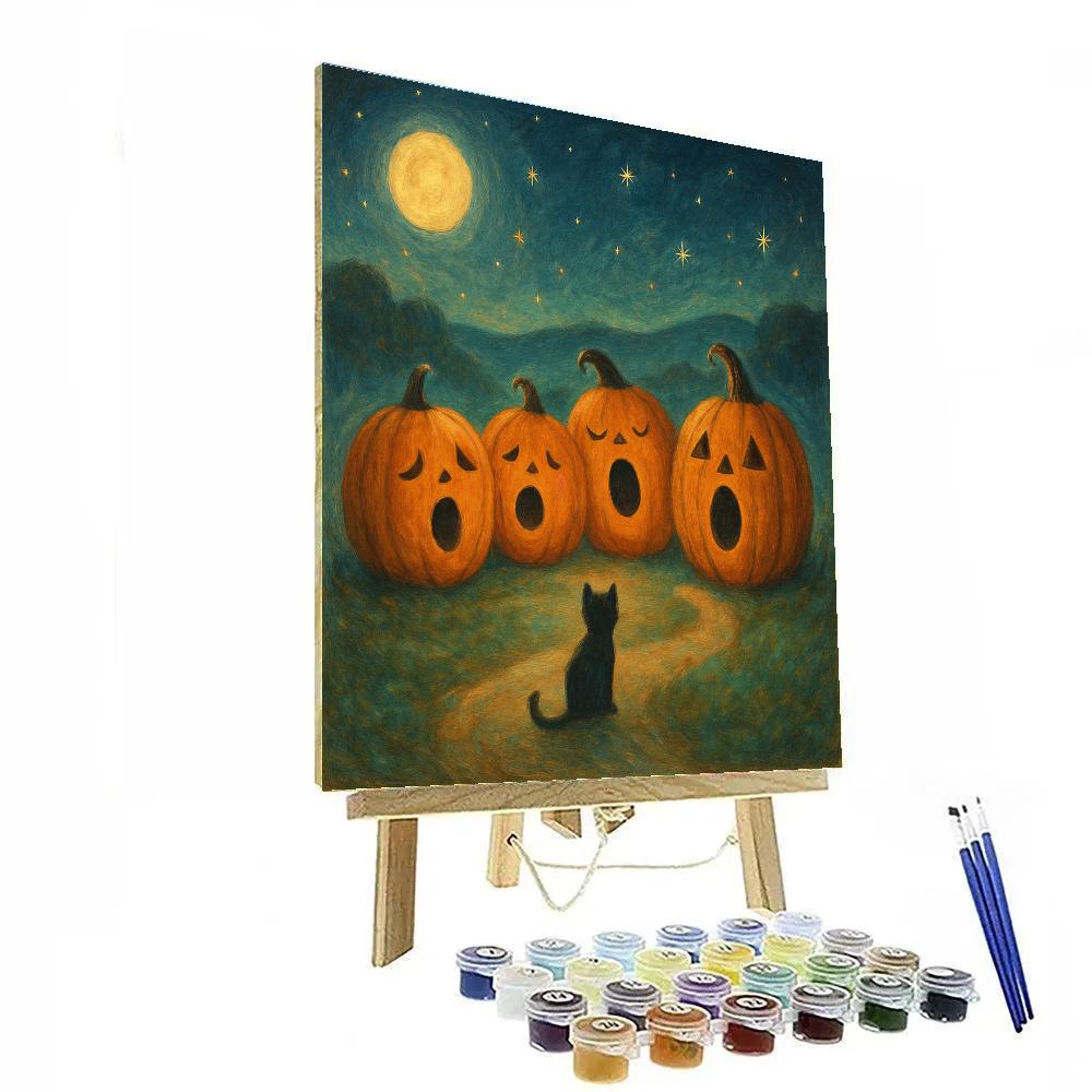 Starlit Pumpkin Choir paint by number