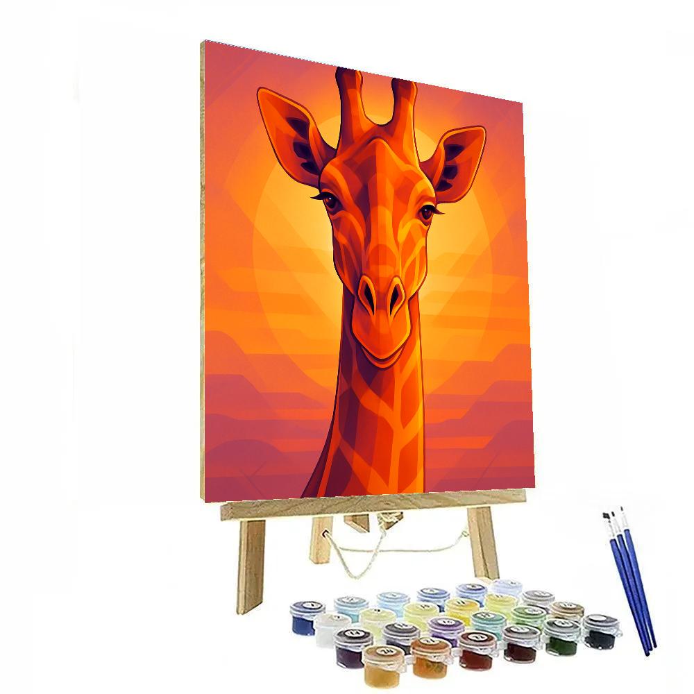 Sunset Giraffe Symphony Numbered painting kits