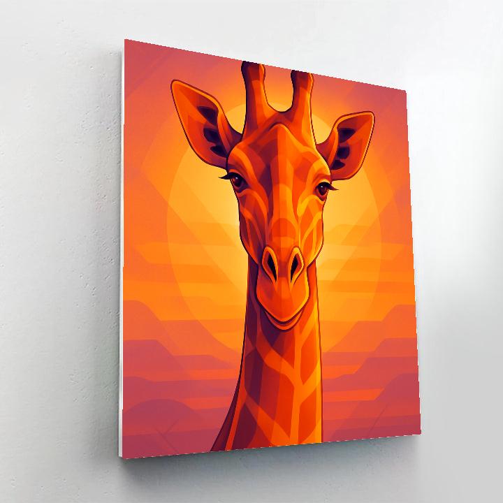 Sunset Giraffe Symphony Numbered painting kits