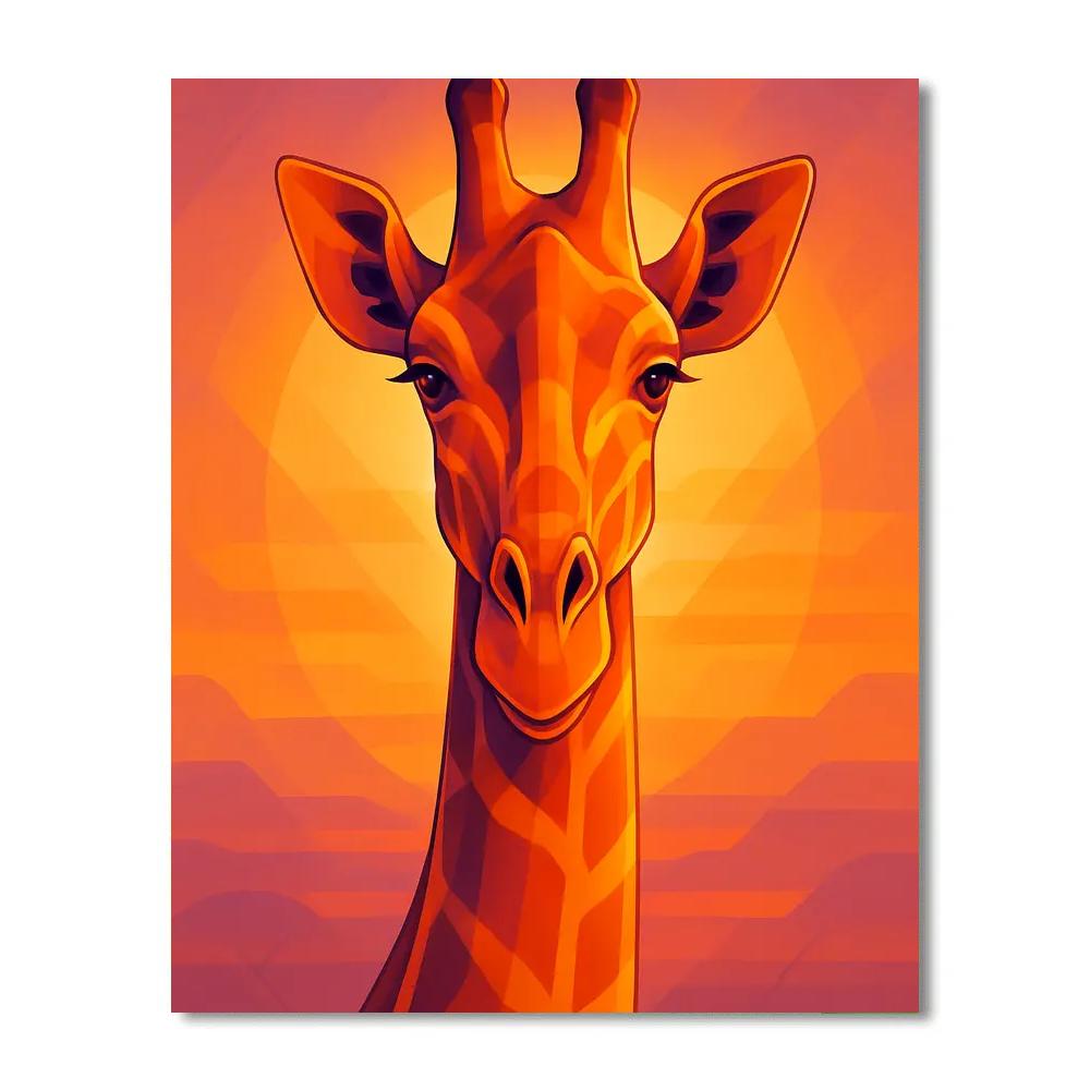 Sunset Giraffe Symphony Numbered painting kits
