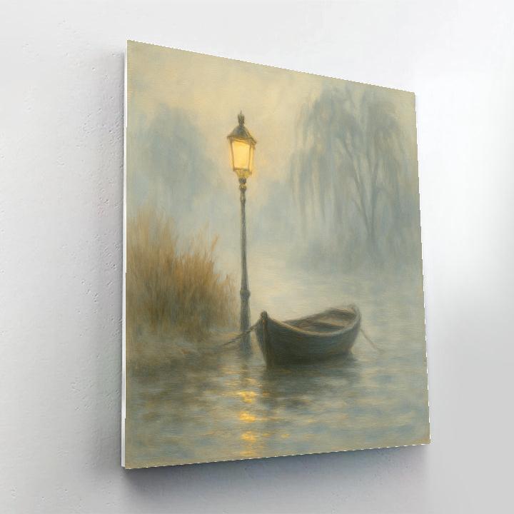 Foggy Lantern Rowboat paint by numbers