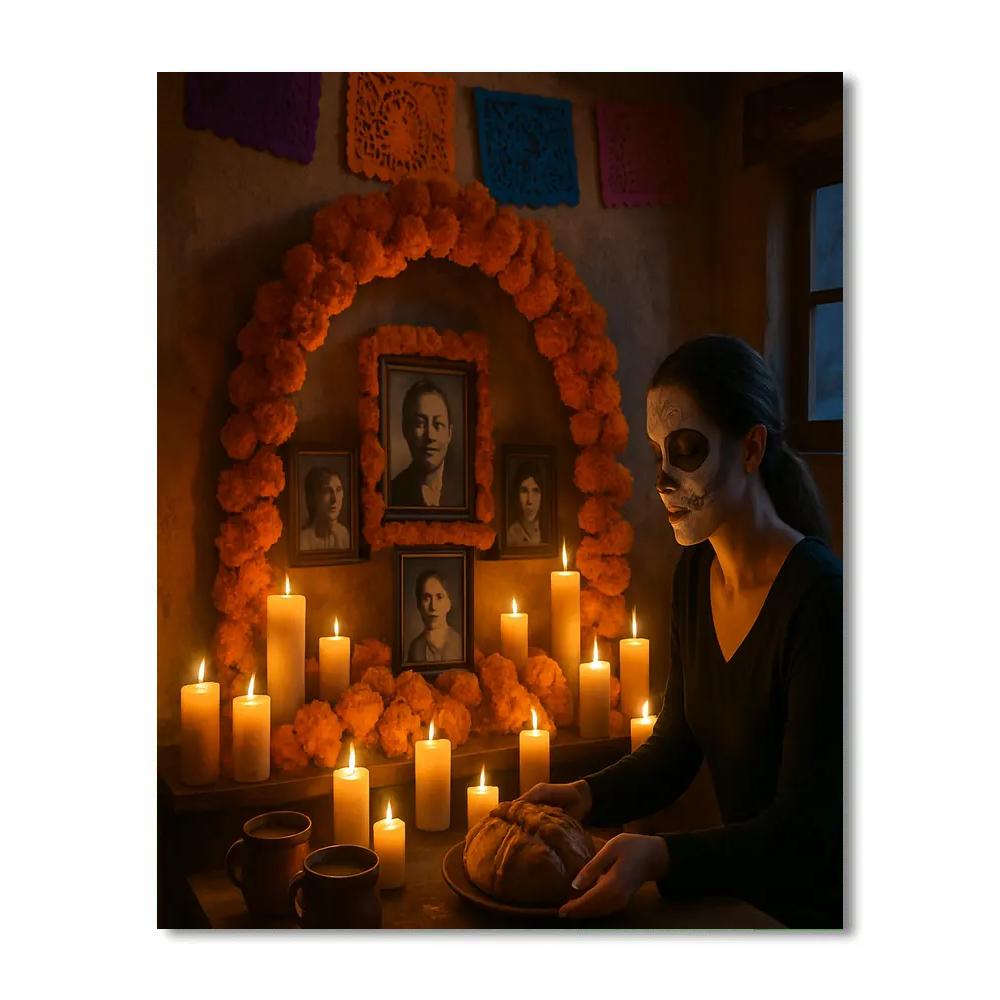 Dia De Muertos Family Ofrenda paint by number