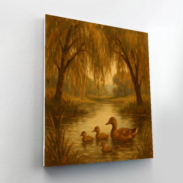 Ducks At The Willow Mirror DIY paint by numbers