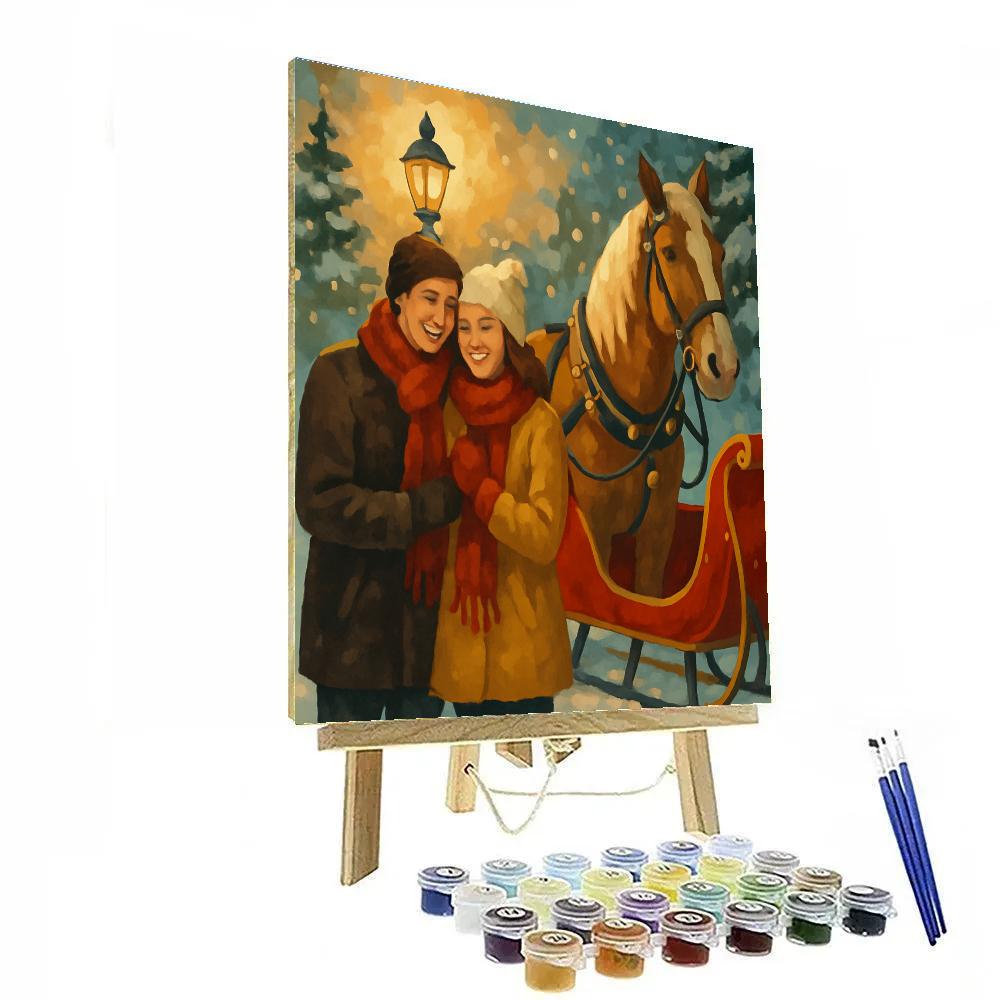 Sleigh Bells Embrace Painting by numbers kit