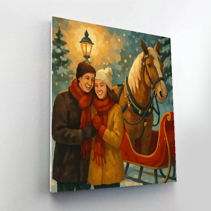 Sleigh Bells Embrace Painting by numbers kit