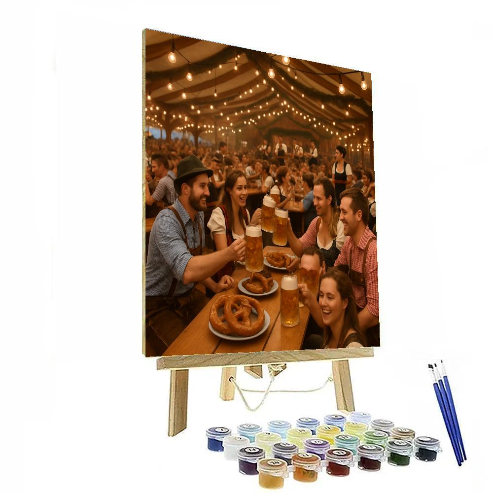 Oktoberfest Beer Tent Scene DIY paint by numbers