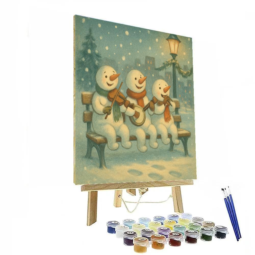 Snowman Bench Concert paint by color