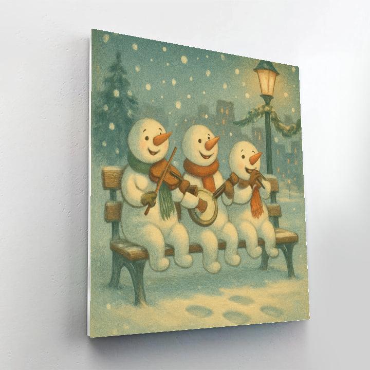 Snowman Bench Concert paint by color