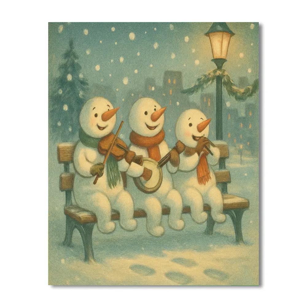 Snowman Bench Concert paint by color