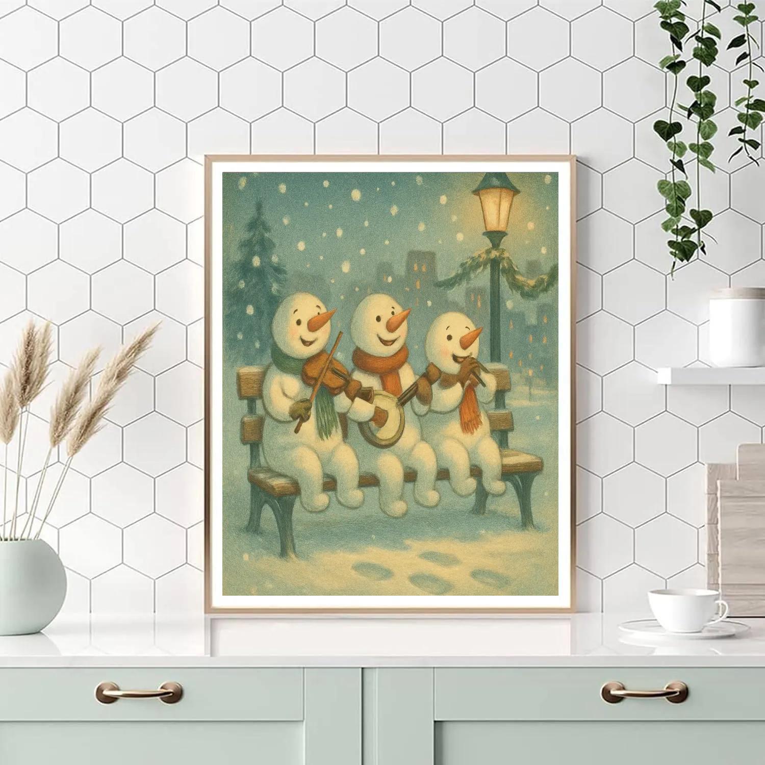Snowman Bench Concert paint by color
