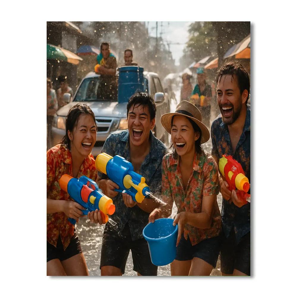 Songkran Street Water Fest paint by color