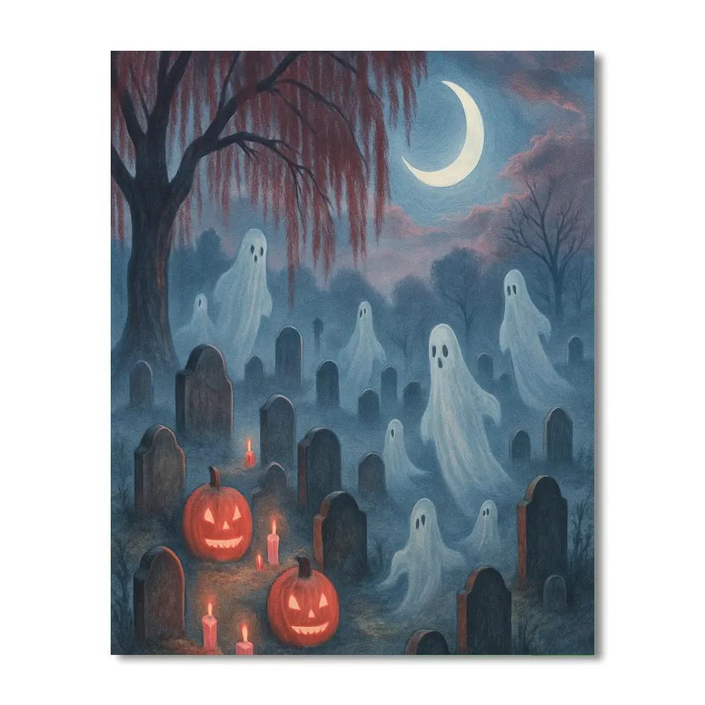 Glimmering Grave Row DIY paint by numbers