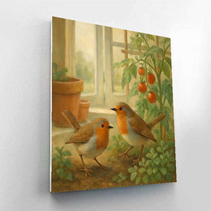 Robins In The Kitchen Garden Paint by numbers kits