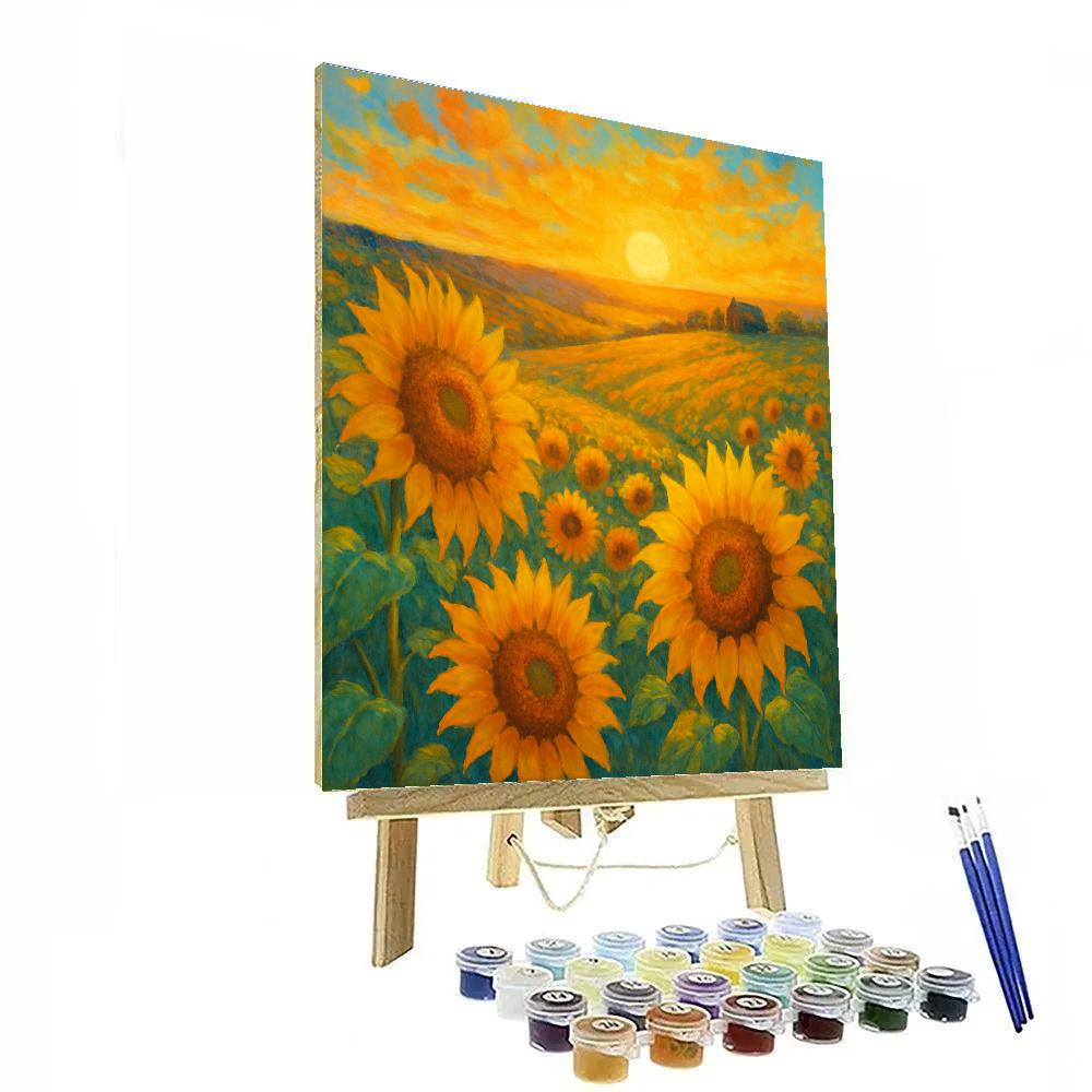 Sunflower Ridge Panorama DIY paint by numbers