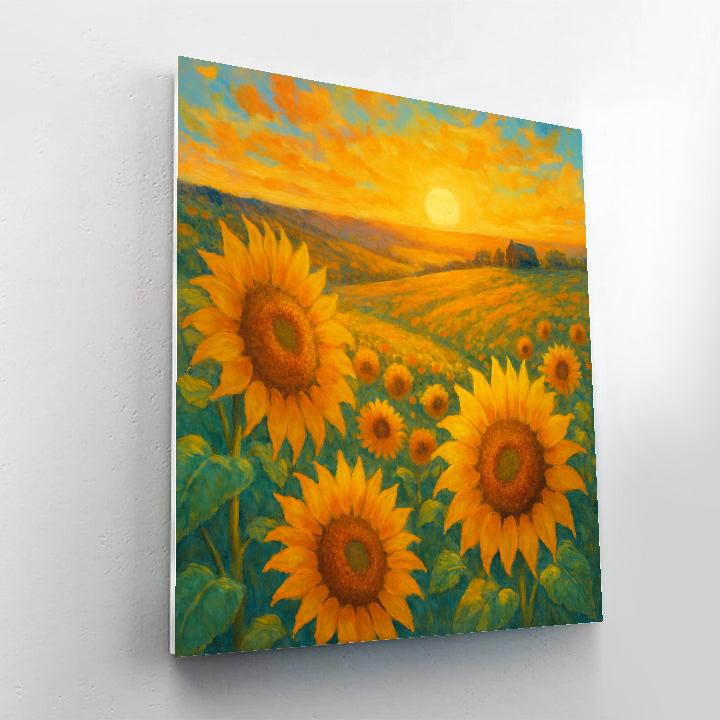 Sunflower Ridge Panorama DIY paint by numbers