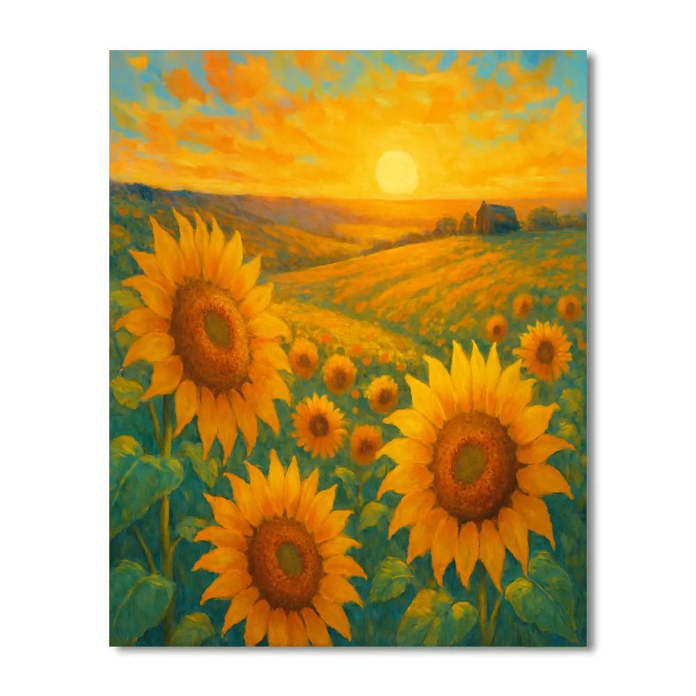 Sunflower Ridge Panorama DIY paint by numbers