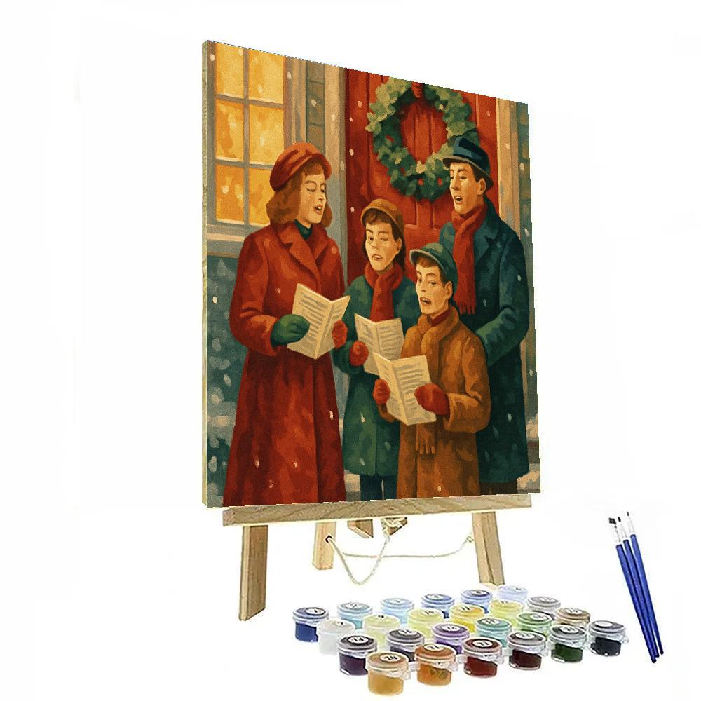 Caroling At The Door DIY paint by numbers