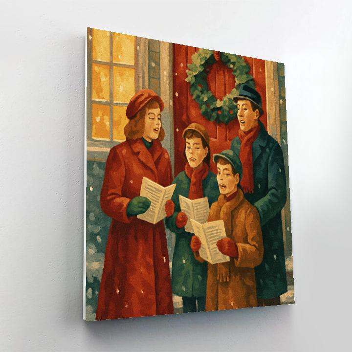 Caroling At The Door DIY paint by numbers