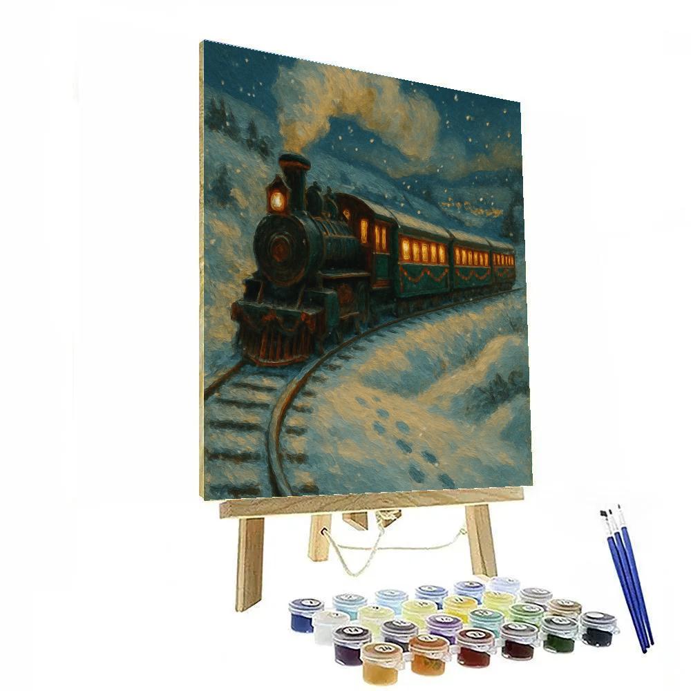Wintry Train Of Wishes Paint by numbers kits