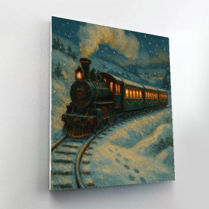 Wintry Train Of Wishes Paint by numbers kits