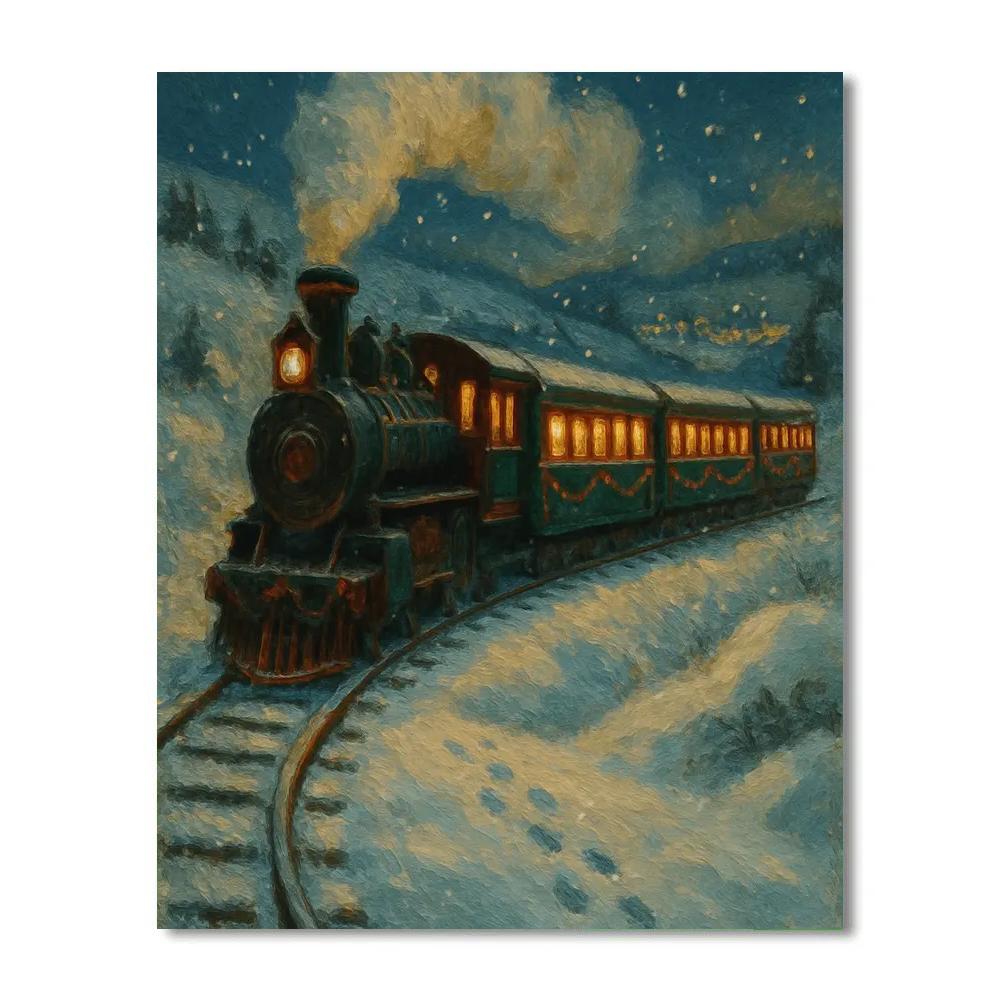 Wintry Train Of Wishes Paint by numbers kits