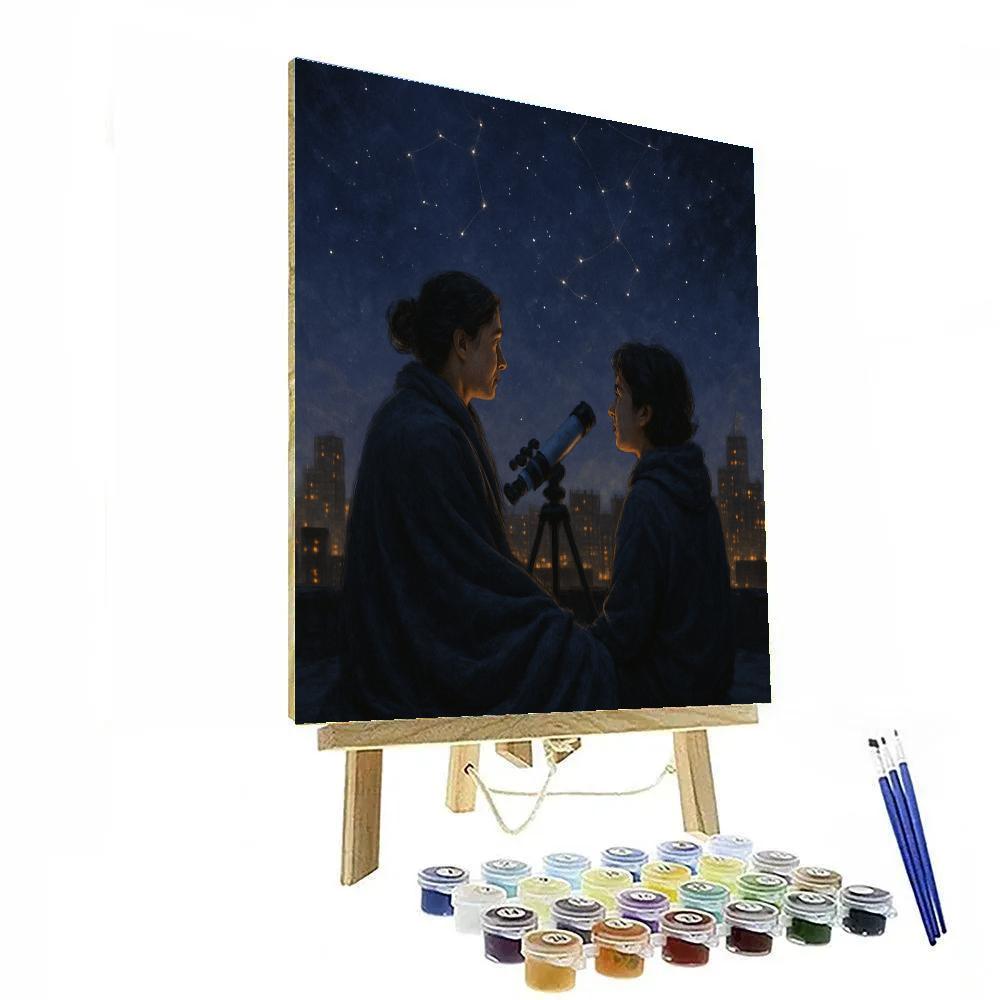 City Rooftop Stargazing paint by color