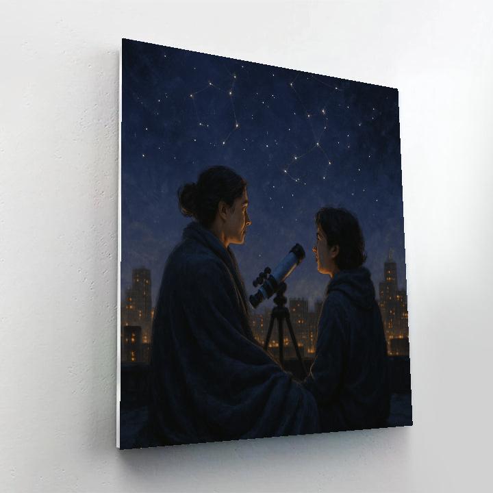 City Rooftop Stargazing paint by color