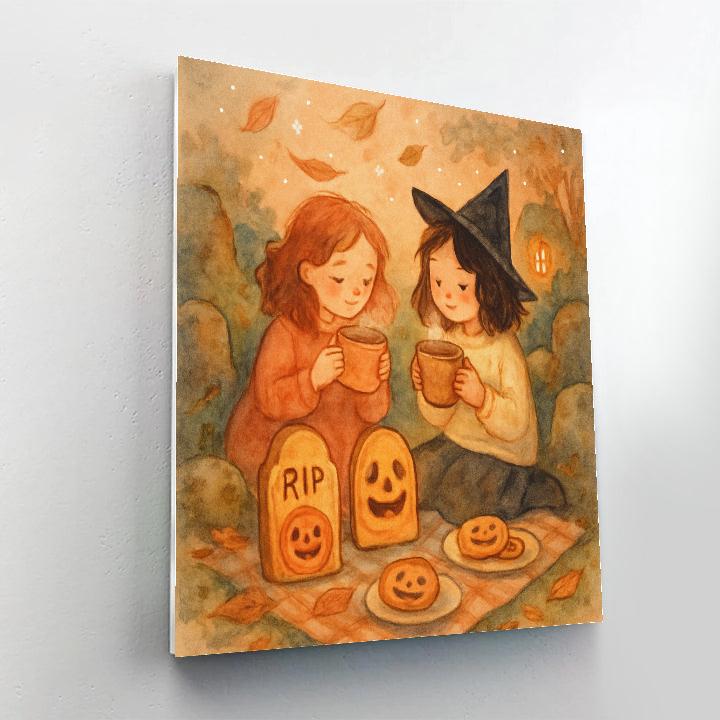 Gingerbread Graveyard Picnic paint by numbers