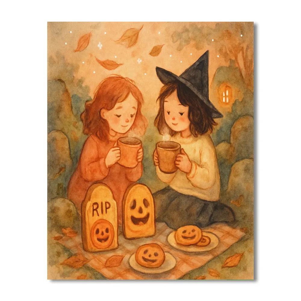 Gingerbread Graveyard Picnic paint by numbers