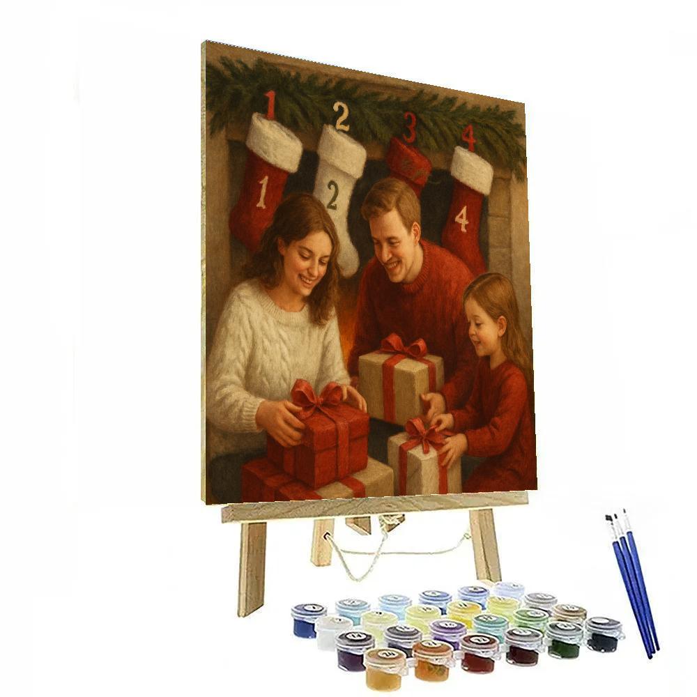 Gifts By The Fireplace Paint by numbers art