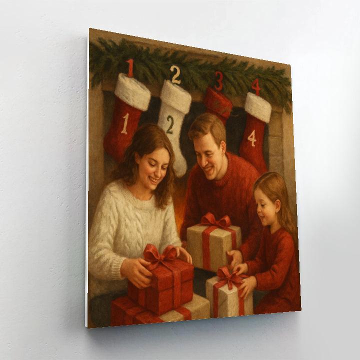 Gifts By The Fireplace Paint by numbers art
