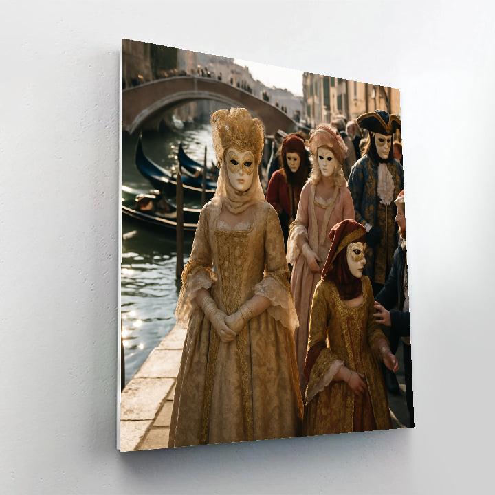 Venice Carnival Masked Procession paint by number