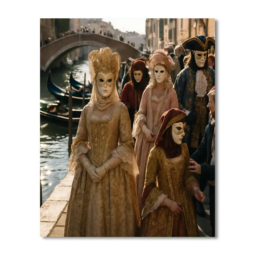Venice Carnival Masked Procession paint by number