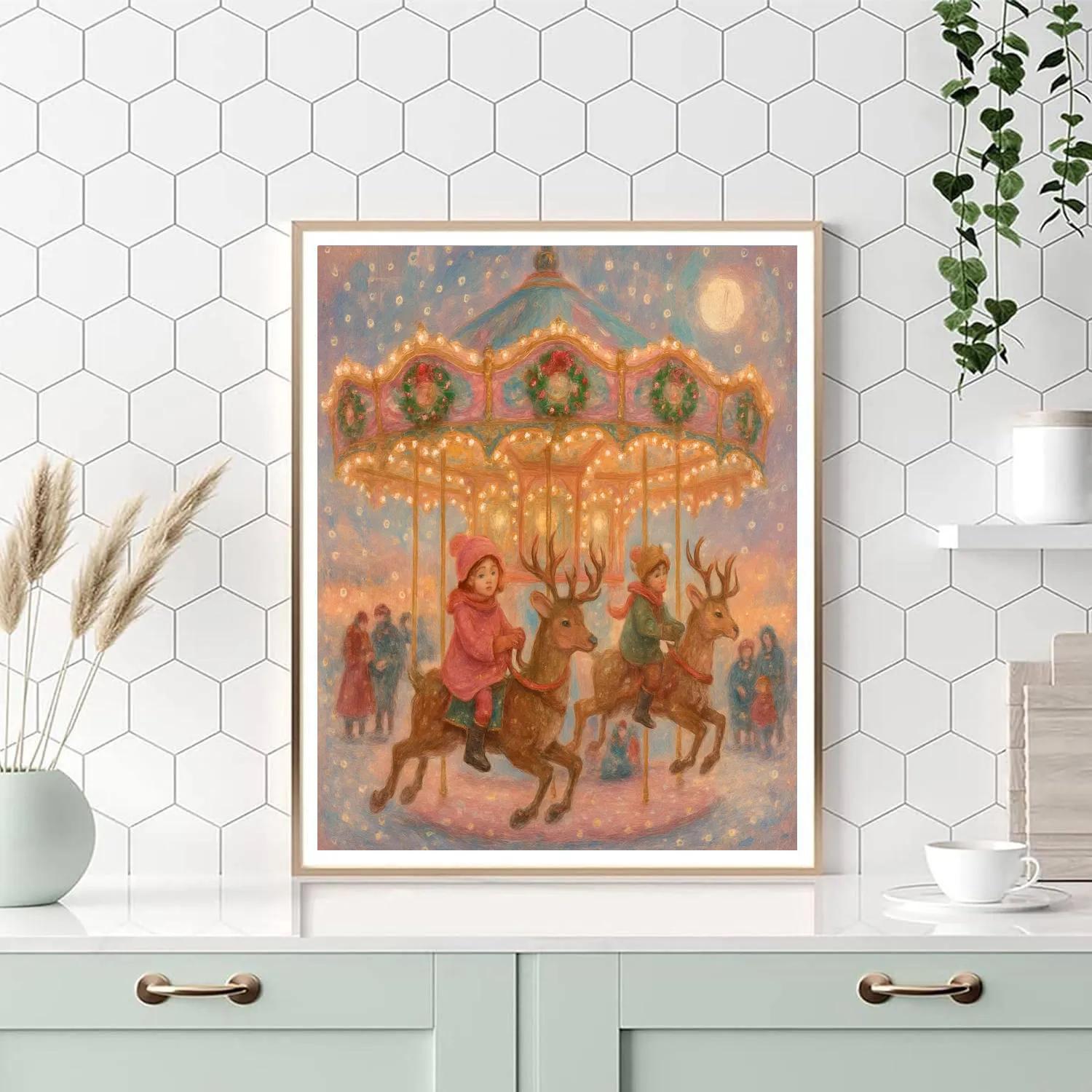 Frosted Carousel Twilight Paint by numbers kits