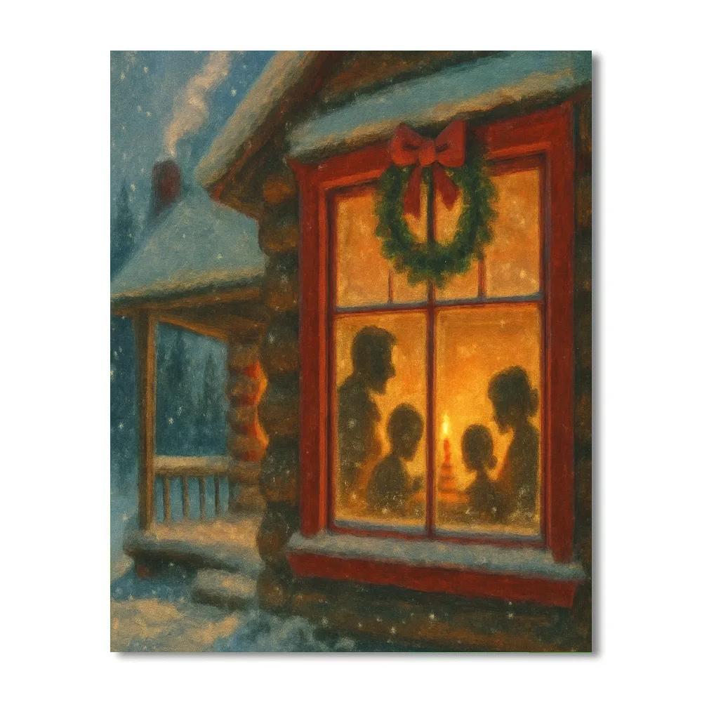 Cozy Cabin Window Stories Numbered painting kits
