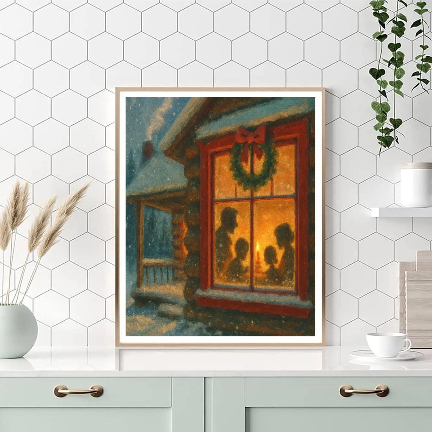 Cozy Cabin Window Stories Numbered painting kits