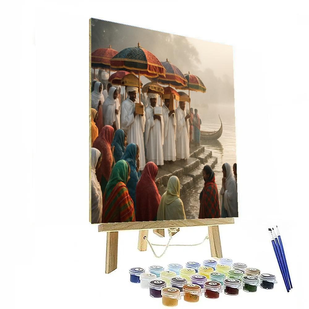 Ethiopian Timkat River Baptism Painting by numbers kit