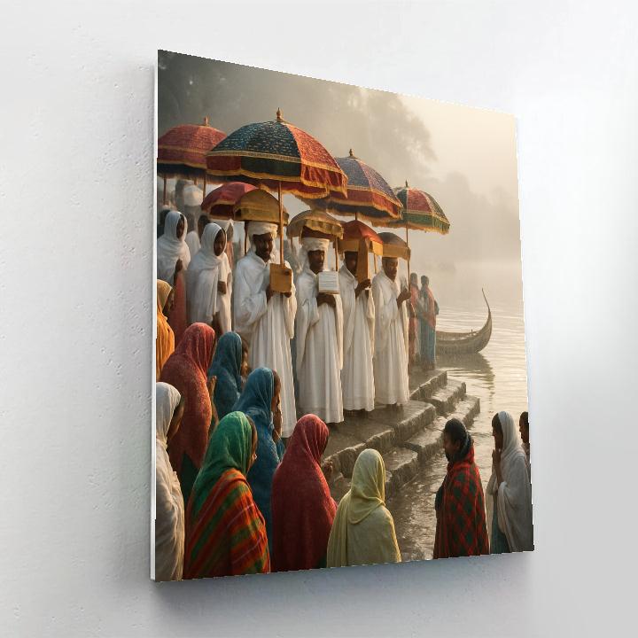 Ethiopian Timkat River Baptism Painting by numbers kit