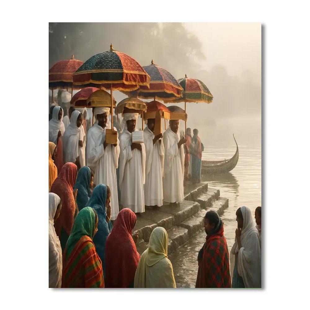 Ethiopian Timkat River Baptism Painting by numbers kit