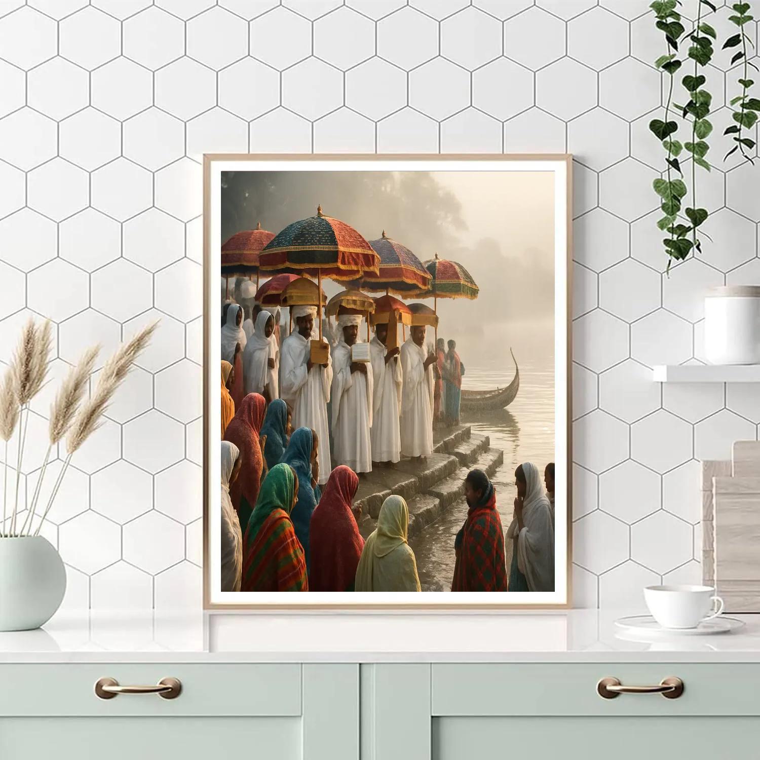Ethiopian Timkat River Baptism Painting by numbers kit
