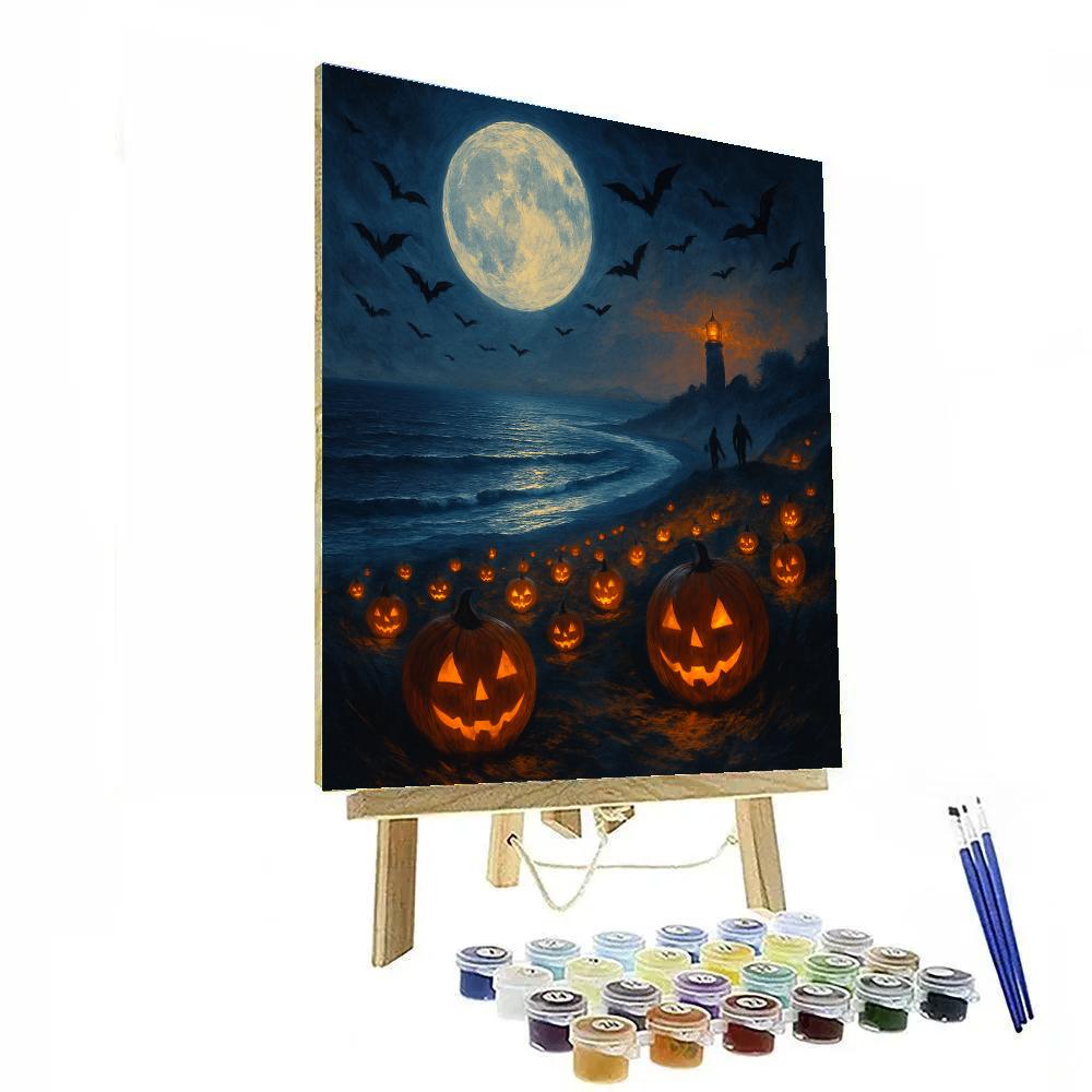 Crescent Moon Pumpkin Cove DIY paint by numbers