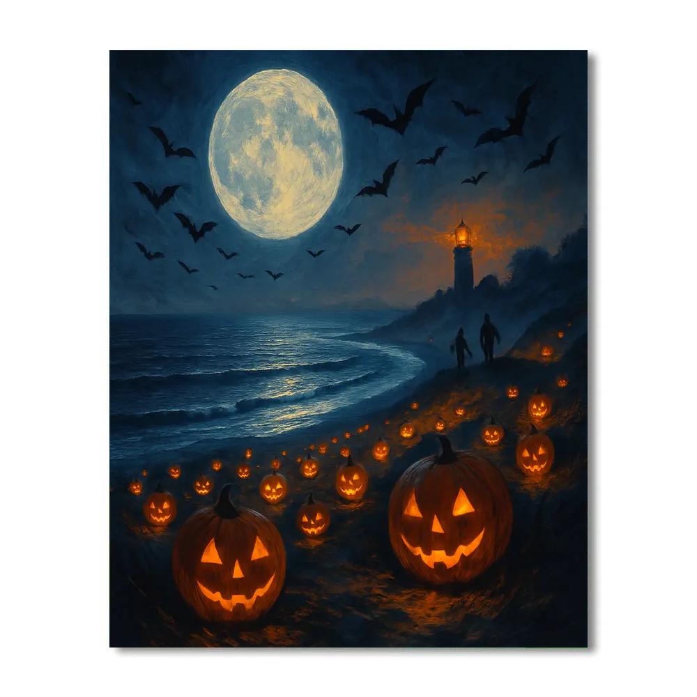Crescent Moon Pumpkin Cove DIY paint by numbers
