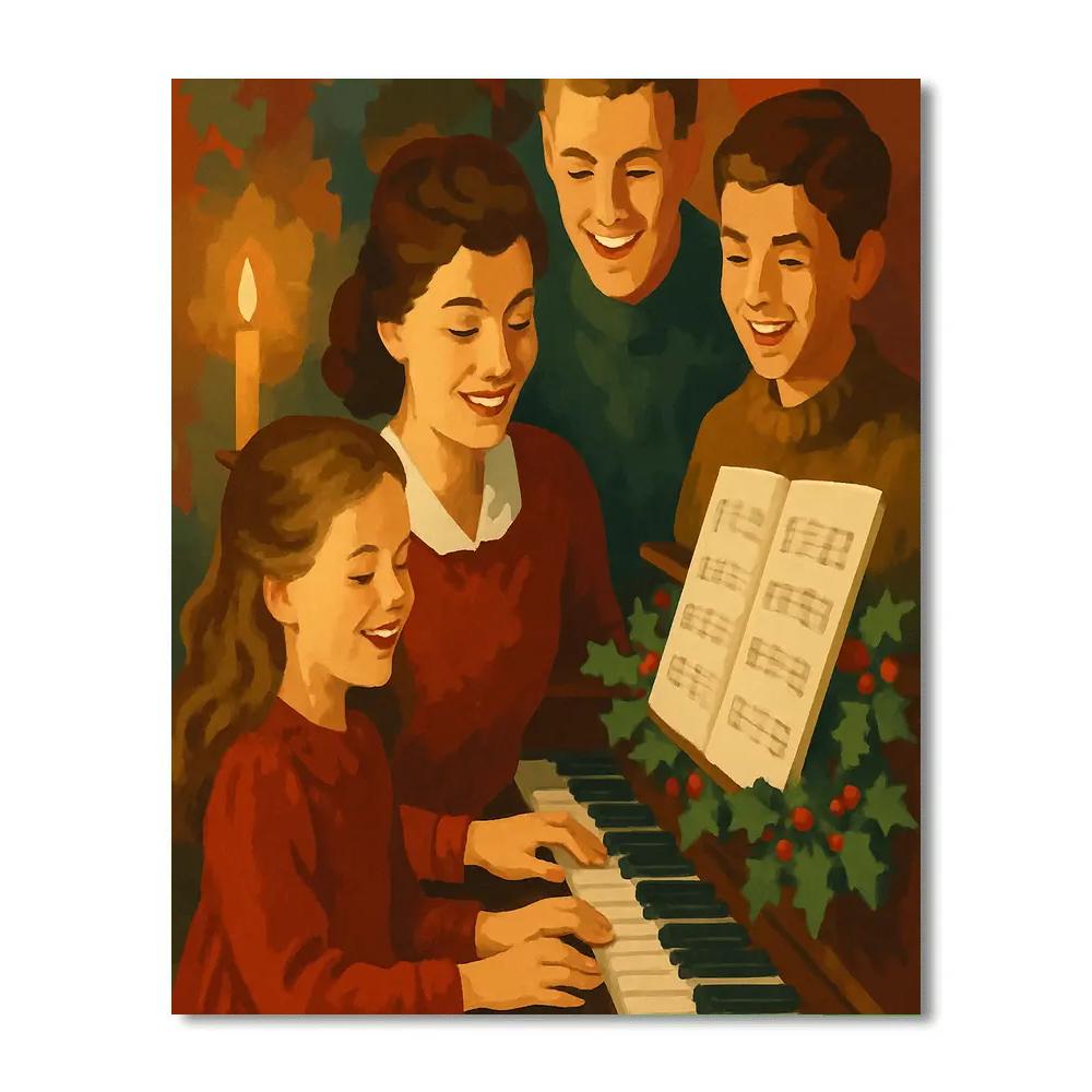 Piano Beneath Holly painting number kit