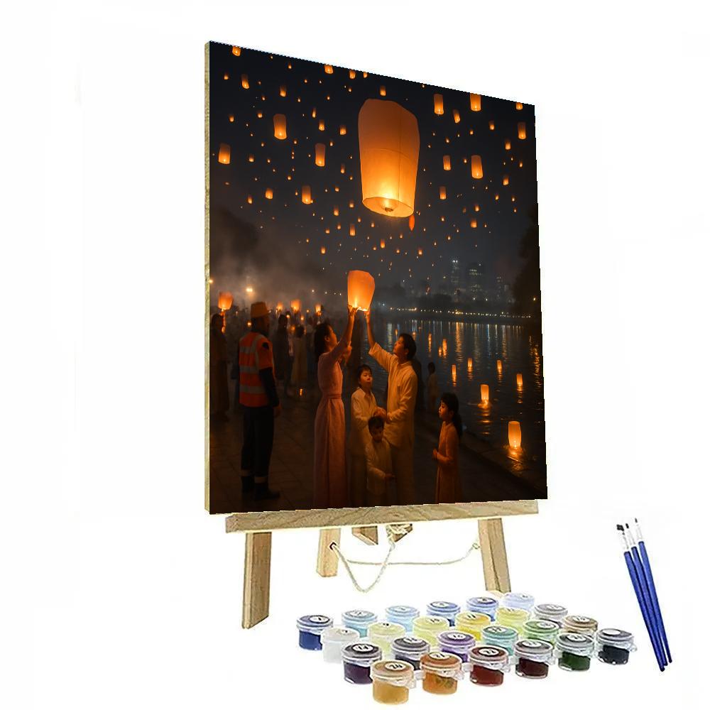 Taiwan Lantern Festival Sky Release paint by numbers
