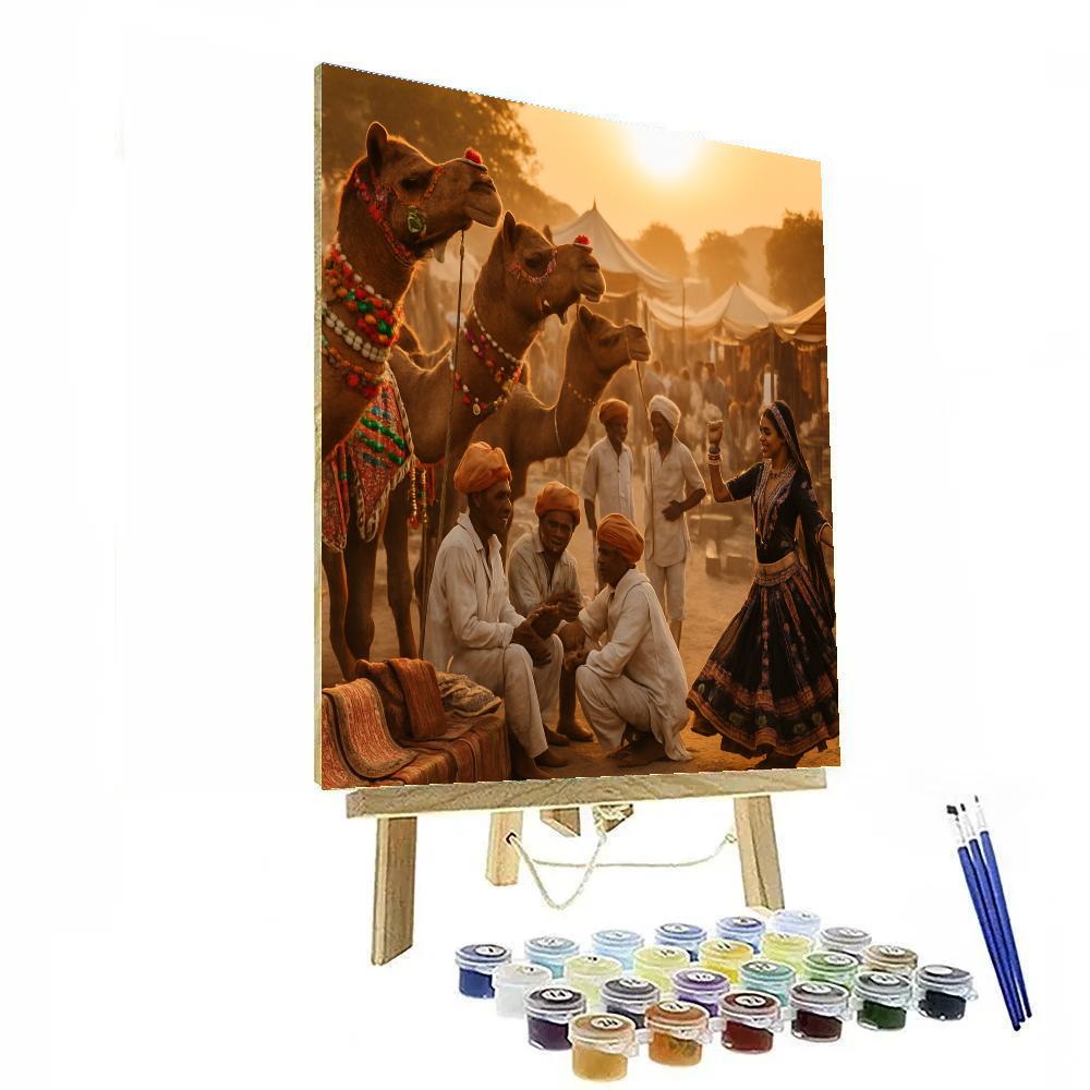 Pushkar Camel Fair Trade And Dance painting number kit